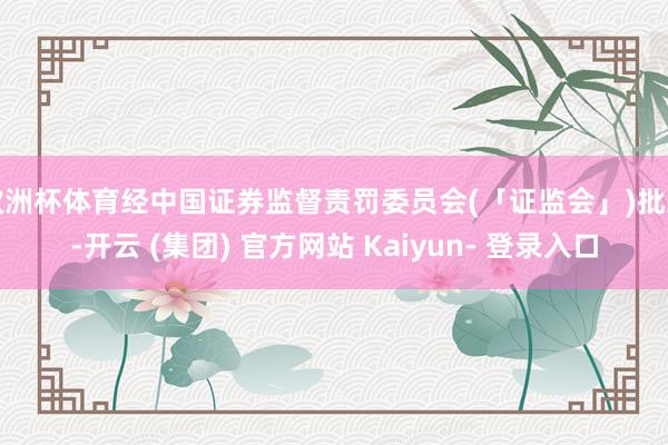 欧洲杯体育经中国证券监督责罚委员会(「证监会」)批准-开云 (集团) 官方网站 Kaiyun- 登录入口