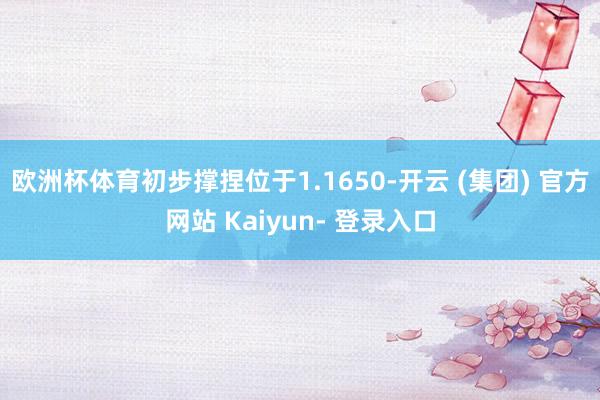 欧洲杯体育初步撑捏位于1.1650-开云 (集团) 官方网站 Kaiyun- 登录入口