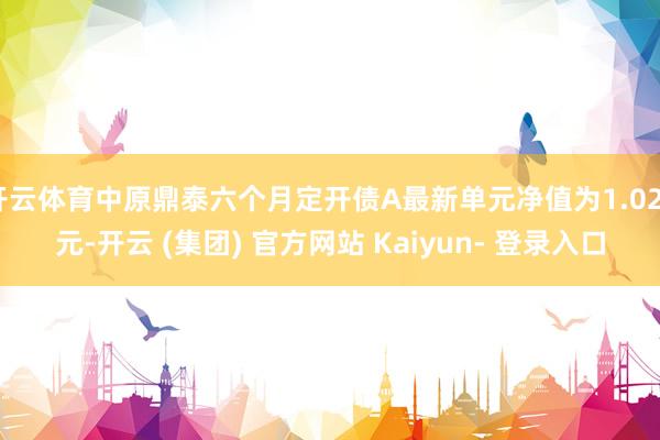 开云体育中原鼎泰六个月定开债A最新单元净值为1.024元-开云 (集团) 官方网站 Kaiyun- 登录入口