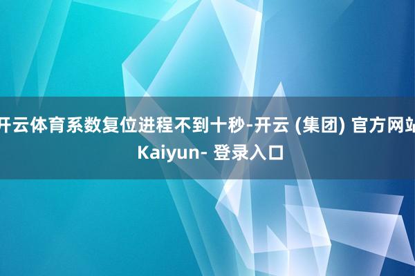 开云体育系数复位进程不到十秒-开云 (集团) 官方网站 Kaiyun- 登录入口