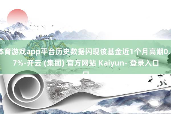 体育游戏app平台历史数据闪现该基金近1个月高潮0.77%-开云 (集团) 官方网站 Kaiyun- 登录入口