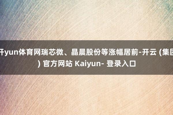 开yun体育网瑞芯微、晶晨股份等涨幅居前-开云 (集团) 官方网站 Kaiyun- 登录入口