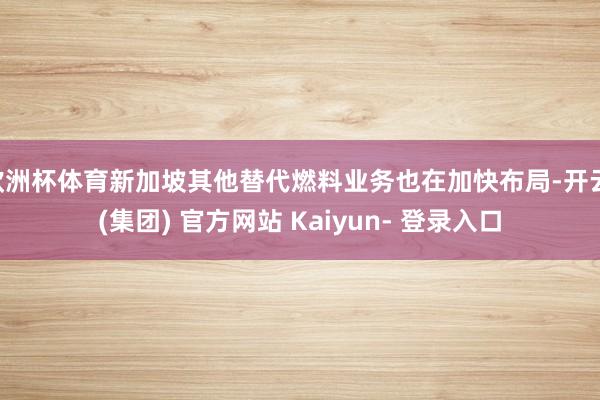 欧洲杯体育新加坡其他替代燃料业务也在加快布局-开云 (集团) 官方网站 Kaiyun- 登录入口
