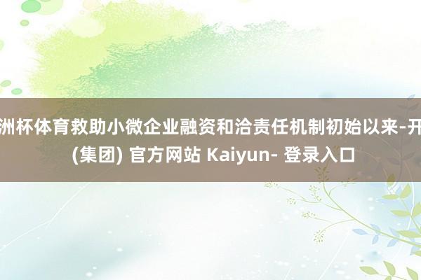 欧洲杯体育救助小微企业融资和洽责任机制初始以来-开云 (集团) 官方网站 Kaiyun- 登录入口