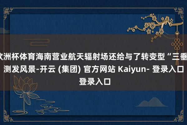 欧洲杯体育海南营业航天辐射场还给与了转变型“三垂”测发风景-开云 (集团) 官方网站 Kaiyun- 登录入口