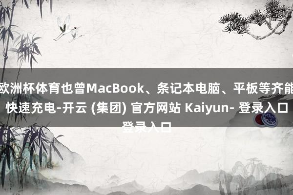 欧洲杯体育也曾MacBook、条记本电脑、平板等齐能快速充电-开云 (集团) 官方网站 Kaiyun- 登录入口